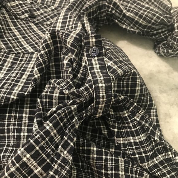 Matchstick Shirt Mens 2XL Black White Plaid Western Button Up Long Sleeve Cotton - Picture 9 of 12